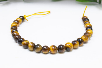 Tiger Eye A Grade Polished 8mm Round - 2mm Large Hole